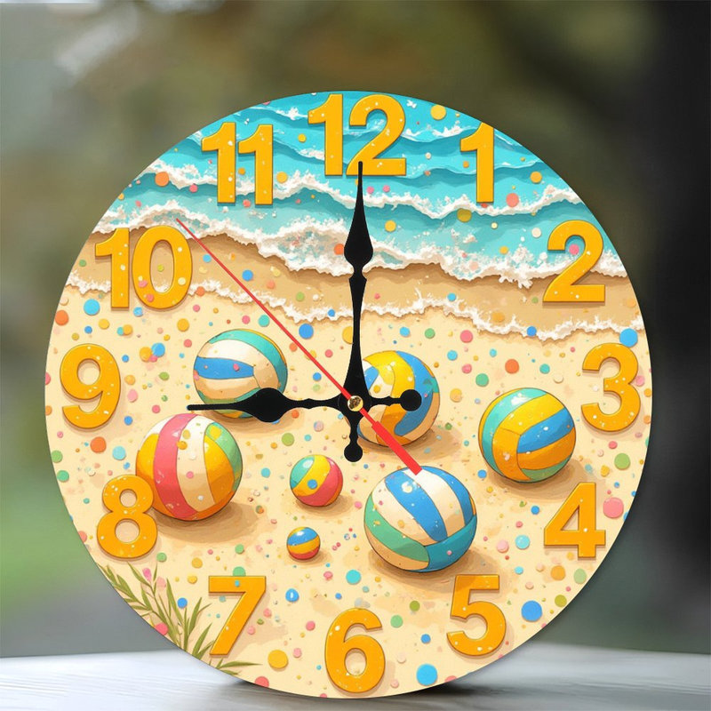Horloge de plage avec ballons de plage