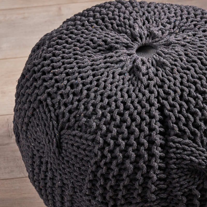 Pouf en coton tricoté gris foncé - choix, 20 po x 20 po x 14 po, capacité de 200 lb, décoratif, nettoyer les taches seulement, rembourré et utilisé, 16 po x 16 po x 16 po, limite de poids, accessoire décoratif, propre,