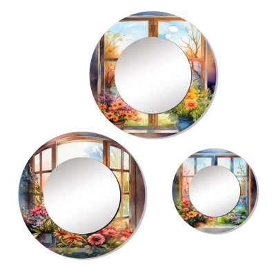 Auby Metal Round Mirror