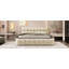 Grand lit plateforme tapissier avec tissu épais, lit au sol avec structure solide, beige-122873103