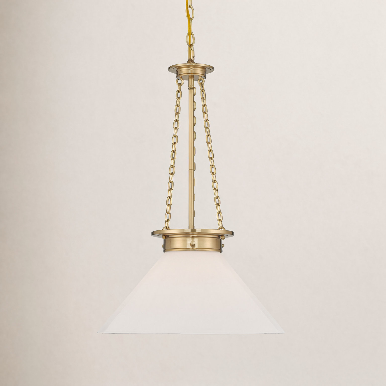 Dimmable Single Light Pendant, Brass