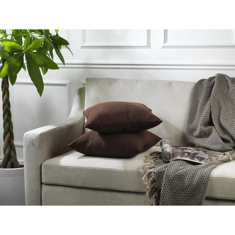 Housses de coussin décoratif, H 18 po x l 18 po, Brun foncé