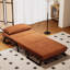 Canapé-lit brun moderne en velours côtelé minimaliste avec coussins-342552116