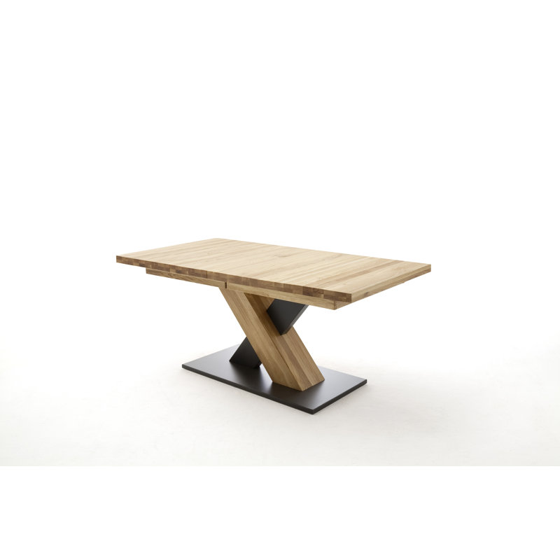 Justis Oak Solid Wood Dining Table, 78 cm H x 140 cm B x 90 cm T, Wildeiche
