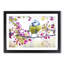 Blue Tit Bird In Spring Painting - Single Picture Frame Print on MDF-56633347-56633346