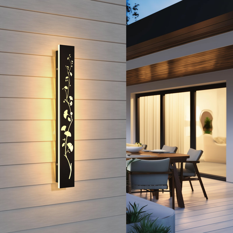 Outdoor LED Waterproof Wall Light, Ginkgo Hollow Design, Modern Decorative Lighting, Suitable for Patio and Garden