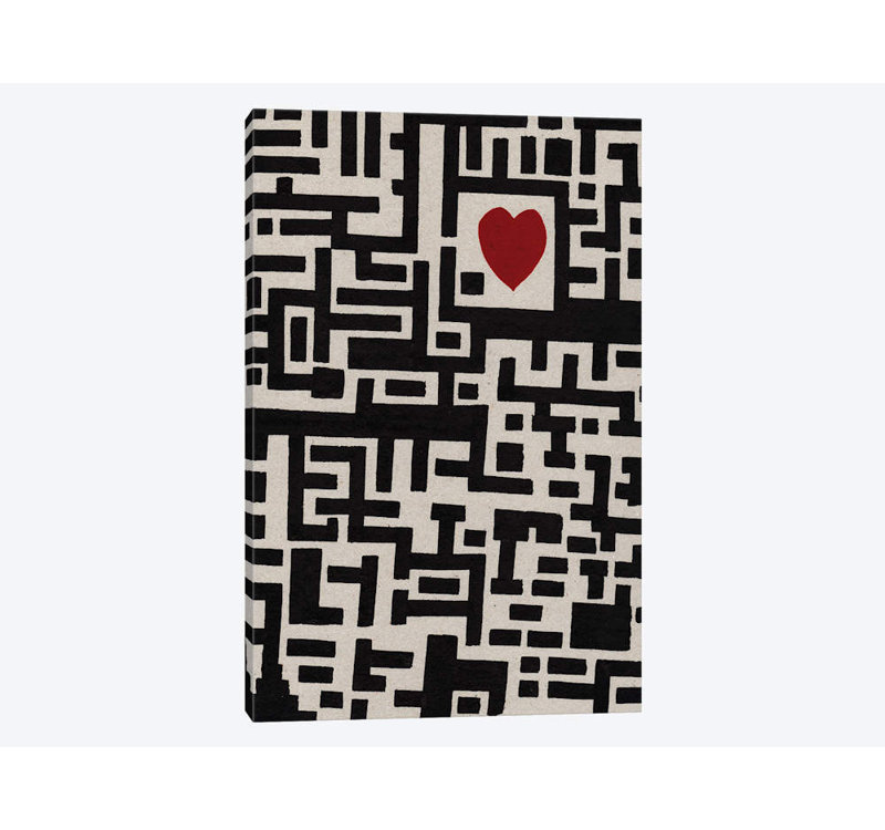 « amateur labyrinthe » par barruf, impression sur toile tendue, H 26 po x l 18 po x P 1,5 po, Toile encadrée noire