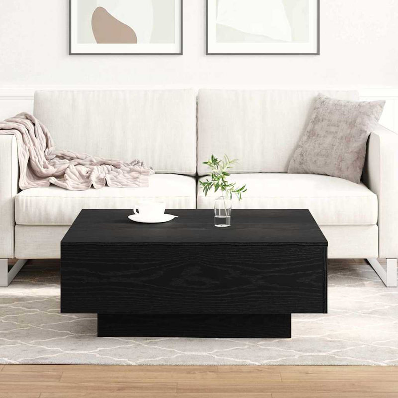 Coffee Table, Old Wood, 31 Cm, 31" H x 80" W x 80" L, Black