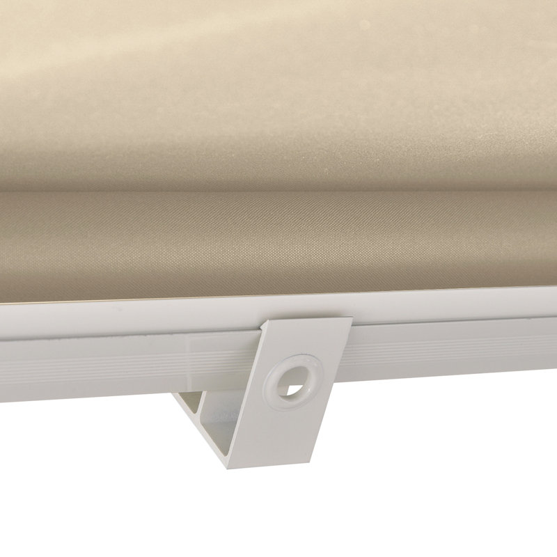 6' Drop Arm Manual Outdoor Sun Shade Awning, , , Aluminum Hardware, Creamy White Retractable Awning For Space, Arm, Protection, Heavy-Duty Aluminum, Cream