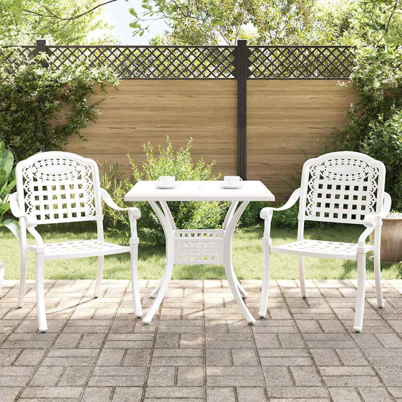 2 - Person Patio Dining Set Square Table, White