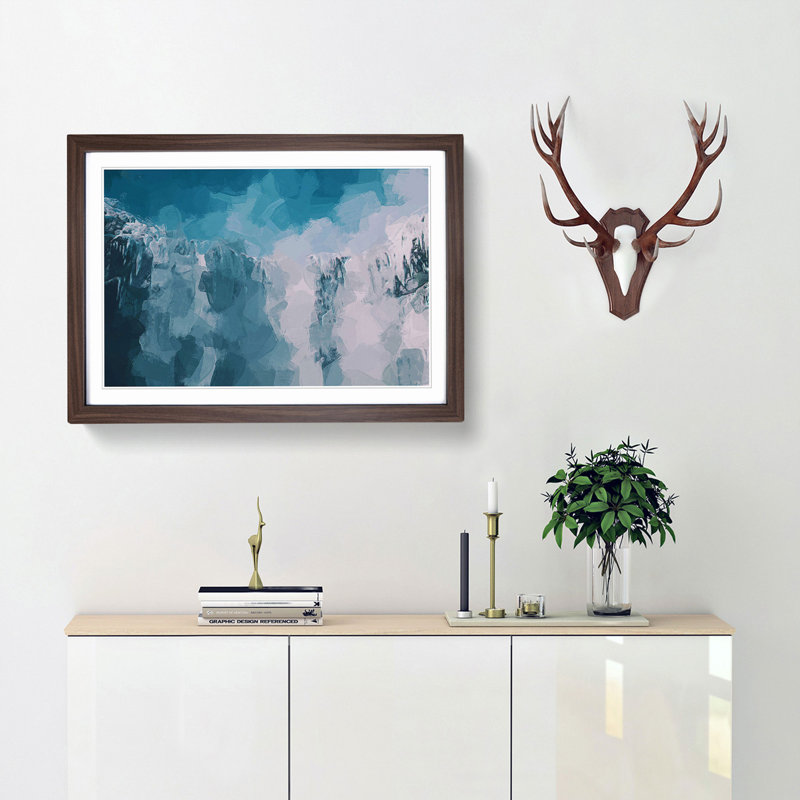Above a Waterfall in Abstract - Picture Frame Graphic Art Print, 48cm H x 65cm W x 2cm D, Walnut Framed