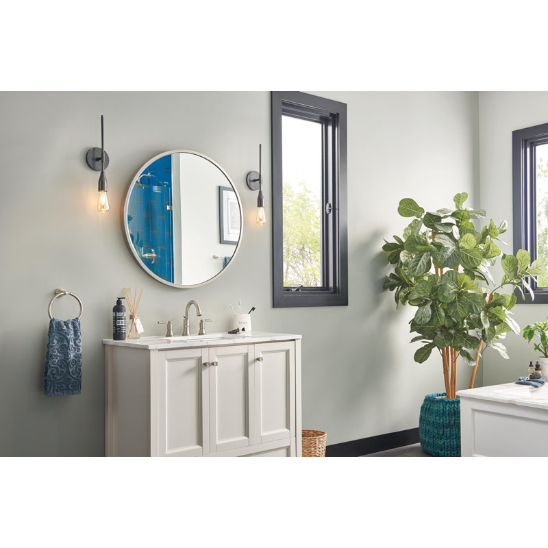 Westchester Widespread Bathroom Faucet with Drain Assembly, Brushed Nickel