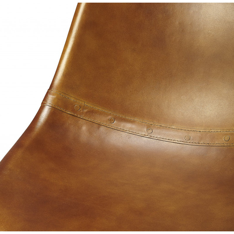 Chaise d'appoint en cuir brun moyen