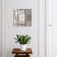 Decorative key box for wall, Opens to the right, 30x30x5, White, Geometric mosaic patterns in shades of gray, 