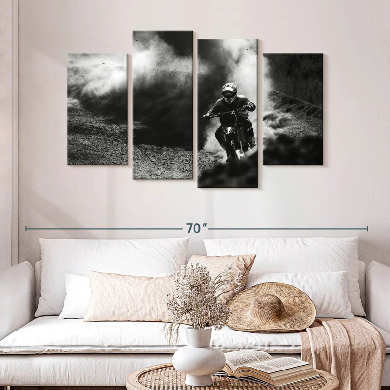 Sireci Motocross BW, 32" H x 52" W