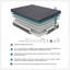 Matelas hybride en mousse viscoélastique imprégnée de gel 8 po, gris foncé, matelas dans une boîte, matelas ferme et confortable