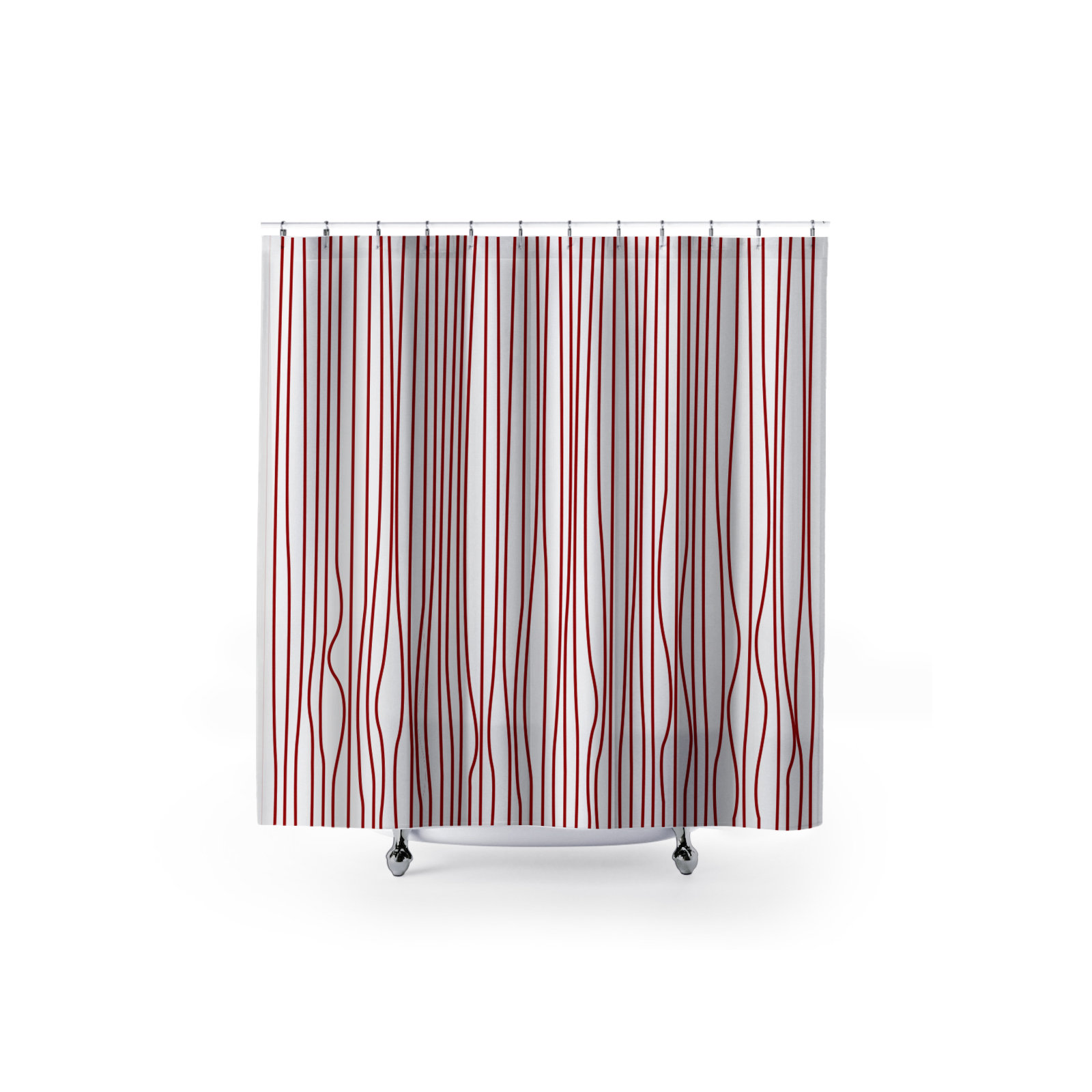 Coco Polyester Shower Curtain, Red