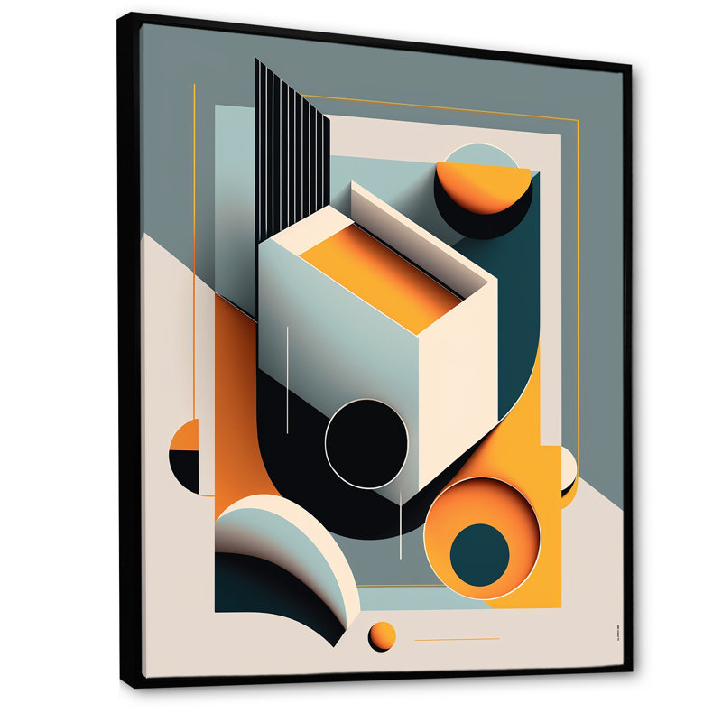 «Minimal Bauhaus Dimensions I», reproduction encadrée sur toile, Noir, L 12 po x H 20 po