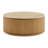 Aster 36" Coffee Table In Reeded Birch with Travertine Top