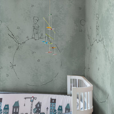 The Little Prince Wallpaper, Sage Green Minimal Sketch