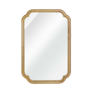 20" x 30" Solid Wood Frame Rounded Corner Decorative Mirror, For Bedroom, Bathroom, Living Room, Entryway