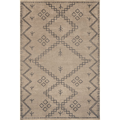 Maone Southwestern Easy Jute Machine Washable Area Rug