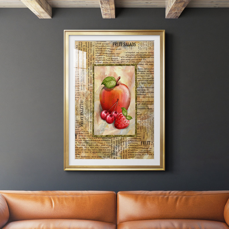 «Mixed Fruit I», reproduction encadrée de qualité supérieure - prête à être accrochée, Cadre doré
