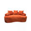 Canapé incurvé 65,35 po avec coussins à ressorts ensachés pour siège moelleux, petit espace avec 3 coussins décoratifs, sans assemblage, orange rouge-1529914643