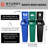 Sturdy Essentials Waste Wise 69 Gallon Recycled Hdpe Waste And Recycling Center For Commercial Spaces For Organics, Cans, Waste With Lids With Signs-123034848
