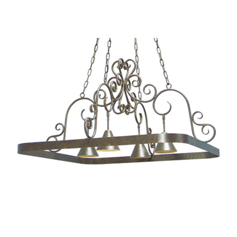 Celeste Metal Handcrafted Square Chandelier Pot Rack
