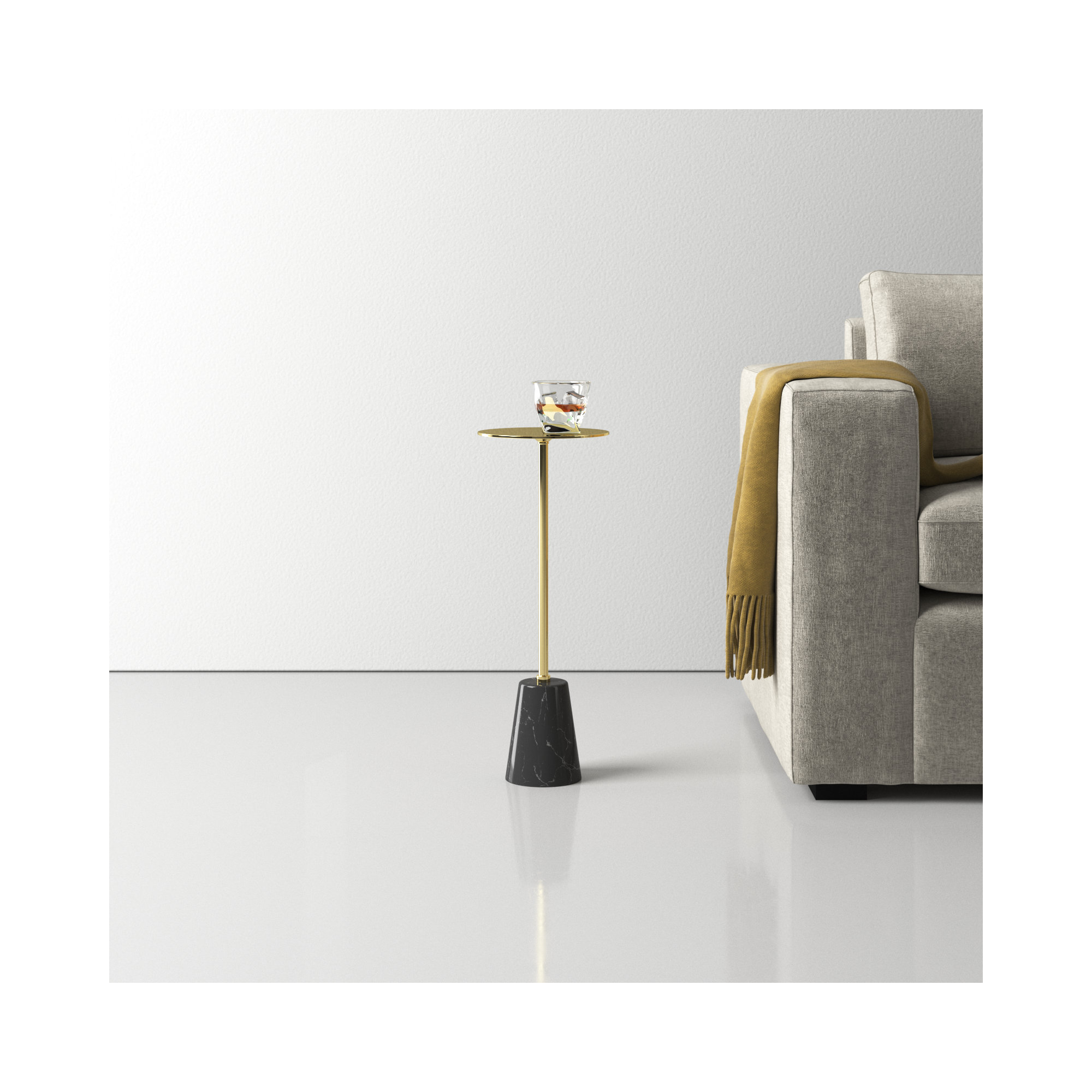 Maisel Metal End Table, Black, Gold