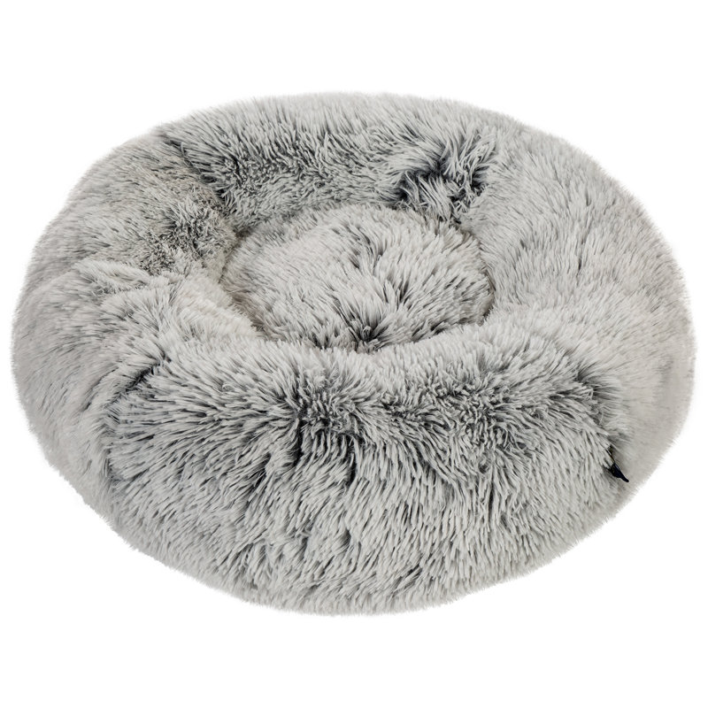 Serta Round Long Pile Pet Bed, Gris