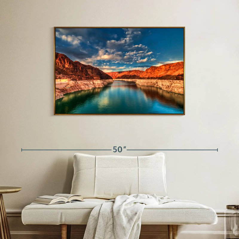 Hoover Dam, Lakeside Mountain, Cadre flottant doré, 40 po x 27 po