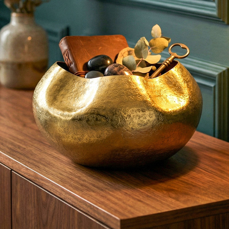Aluminum Table Vase, Gold
