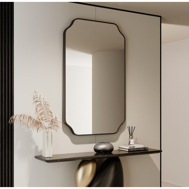 Miroir mural irrégulier, Noir, 36 po x 24 po