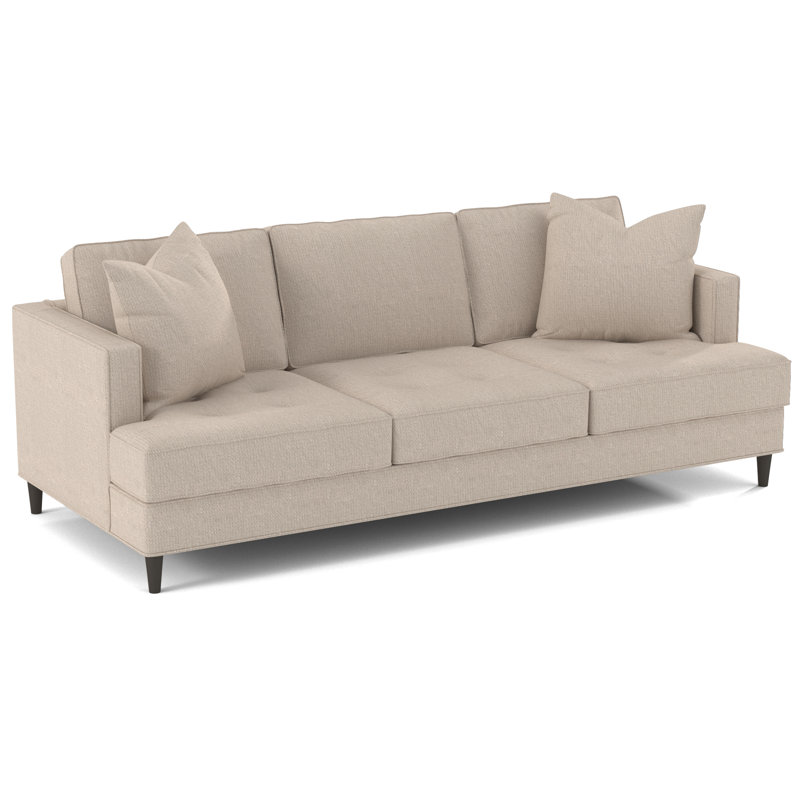 Upholstered 84'' Sofa, Bella Buckwheat Performance Velvet