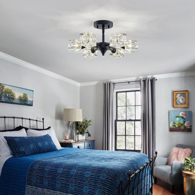 Agle Glass LED Semi Flush Mount