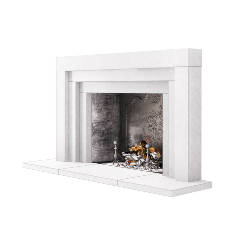 Pourtour de foyer Contempo, Blanc lisse