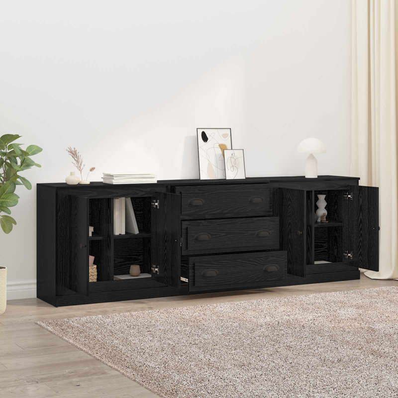 210cm Sideboard, Black Oak