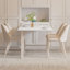 Table de salle à manger blanche en pierre rectangulaire avec fer pour la salle à manger / cuisine-1069170228