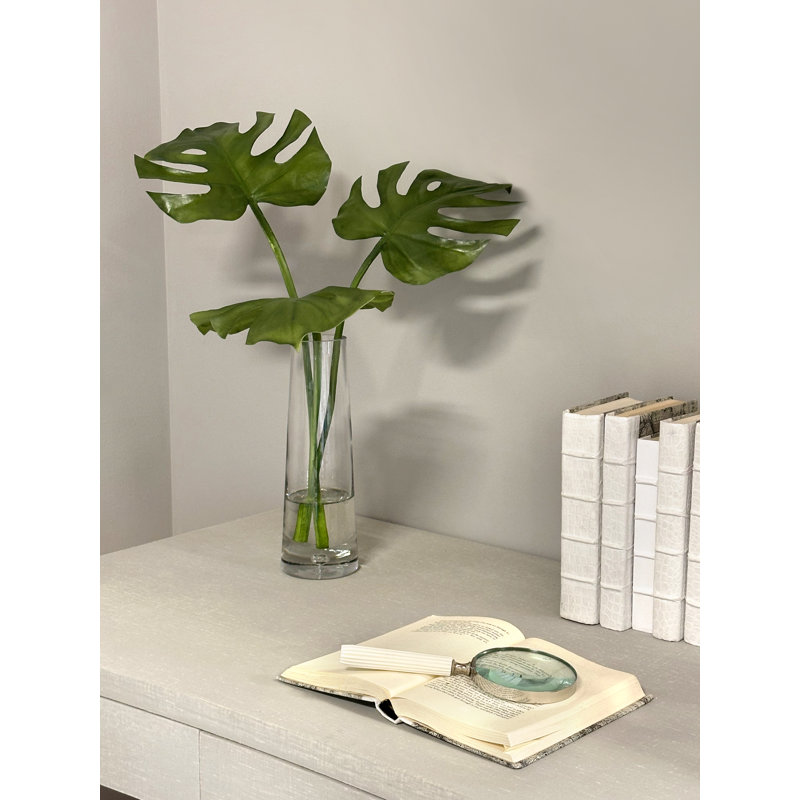 Fausse plante Philodendron 23 po Centerview dans un vase en verre, 23"H x 21"W x 16"D