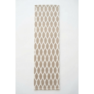 Rustic Beige Shore Net Indoor Outdoor Table Runner 14x72