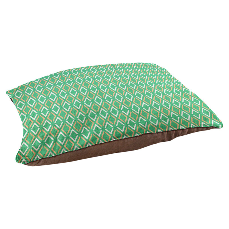 Coussin Byrge, Grand (l 42,5 po x P 32,5 po x H 14 po), Vert / Orange / Sarcelle