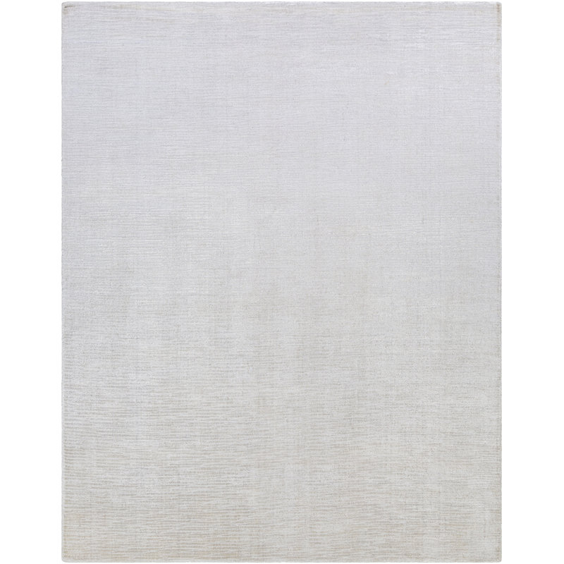 Tapis taupe fait à la main Astin Lizzy, Rectangle 8 pi 10 po x 12 pi