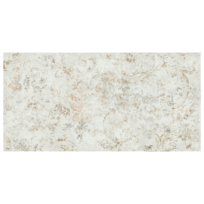 Pictura 23-1/2 In. X 47 In. Porcelain Floor And Wall Tile, White/Beige