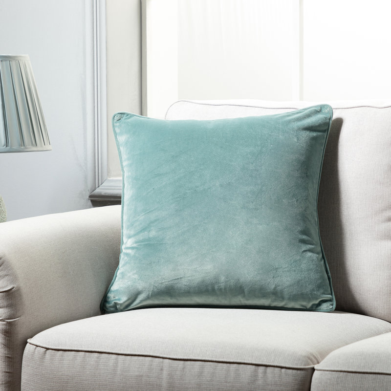 Housse et insert de coussin décoratif carré Grace, Mélange de duvet, Vert