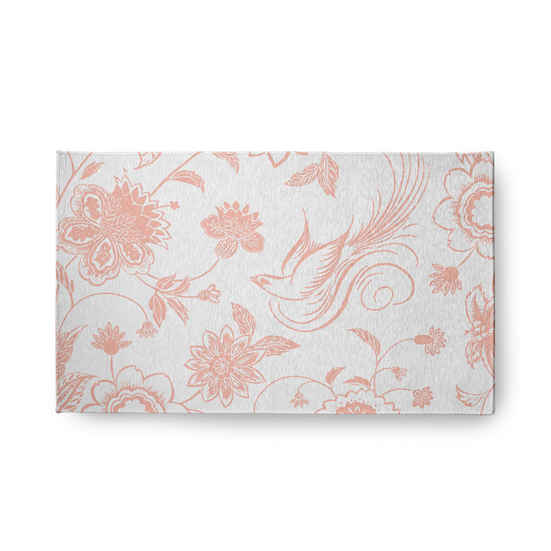 Aubane Chenille Floral Indoor / Outdoor Rug, Rectangle 1'6" x 2'6"