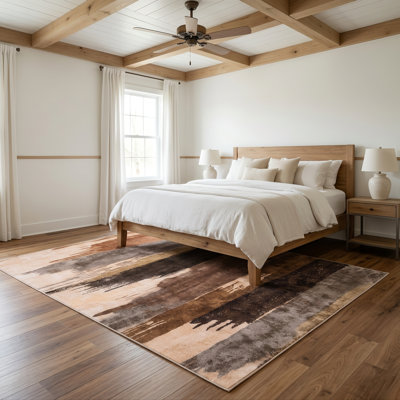 Modern Performance Abstract Machine Washable  Low-Pile Area Rug, No-shedding, Odorless, Non-Slip  Carpet for Living Room, Bedroom & Dining Room