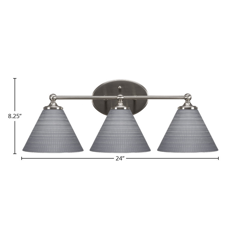 Barre d'éclairage de salle de bain Aitkens, Nickel brossé, 3