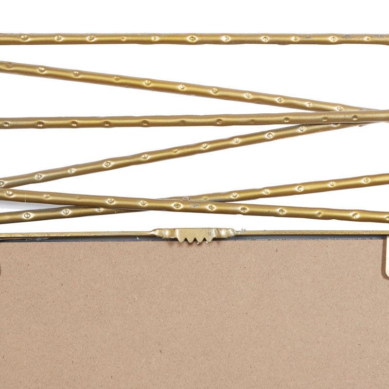 Betha Gold Metal Wall Mirror with Thin Metal Rectangle Frame 31.25" x 1" x 46.88"